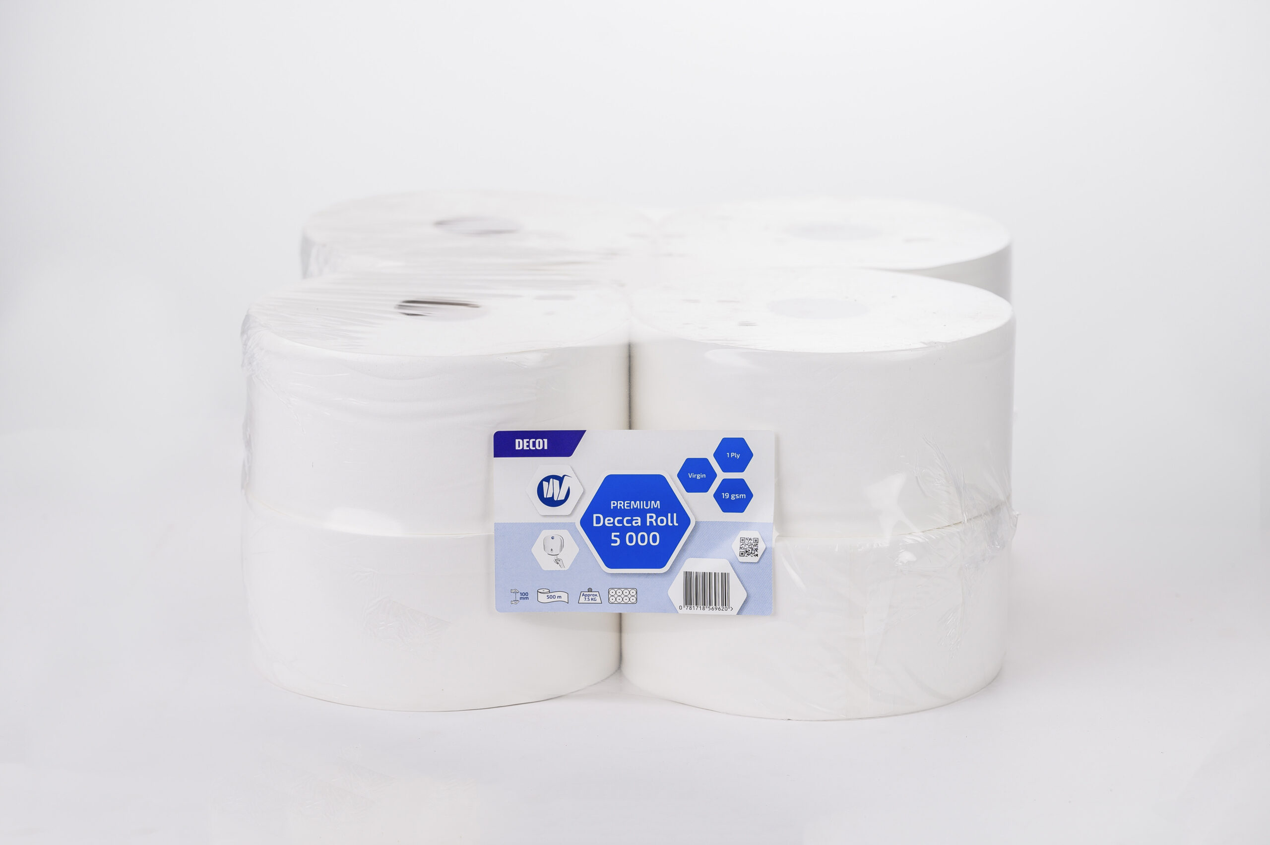 Industrial Toilet Paper - 1Ply Decca Roll 5000